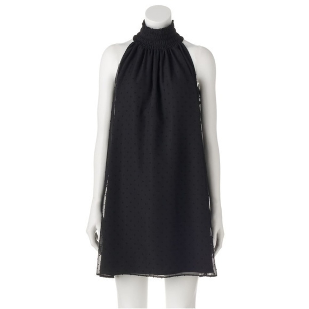🌷BRAND NEW CLASSY BLACK Swiss dot dress K3-4